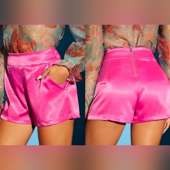 SHEIN Pants - Shein Taylor Swift Lover Era Hot Pink Satin Swiftie Shorts – Size M